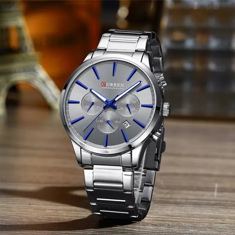Curren Chronograph Quartz Grey Dial Men’s Watch- 8435